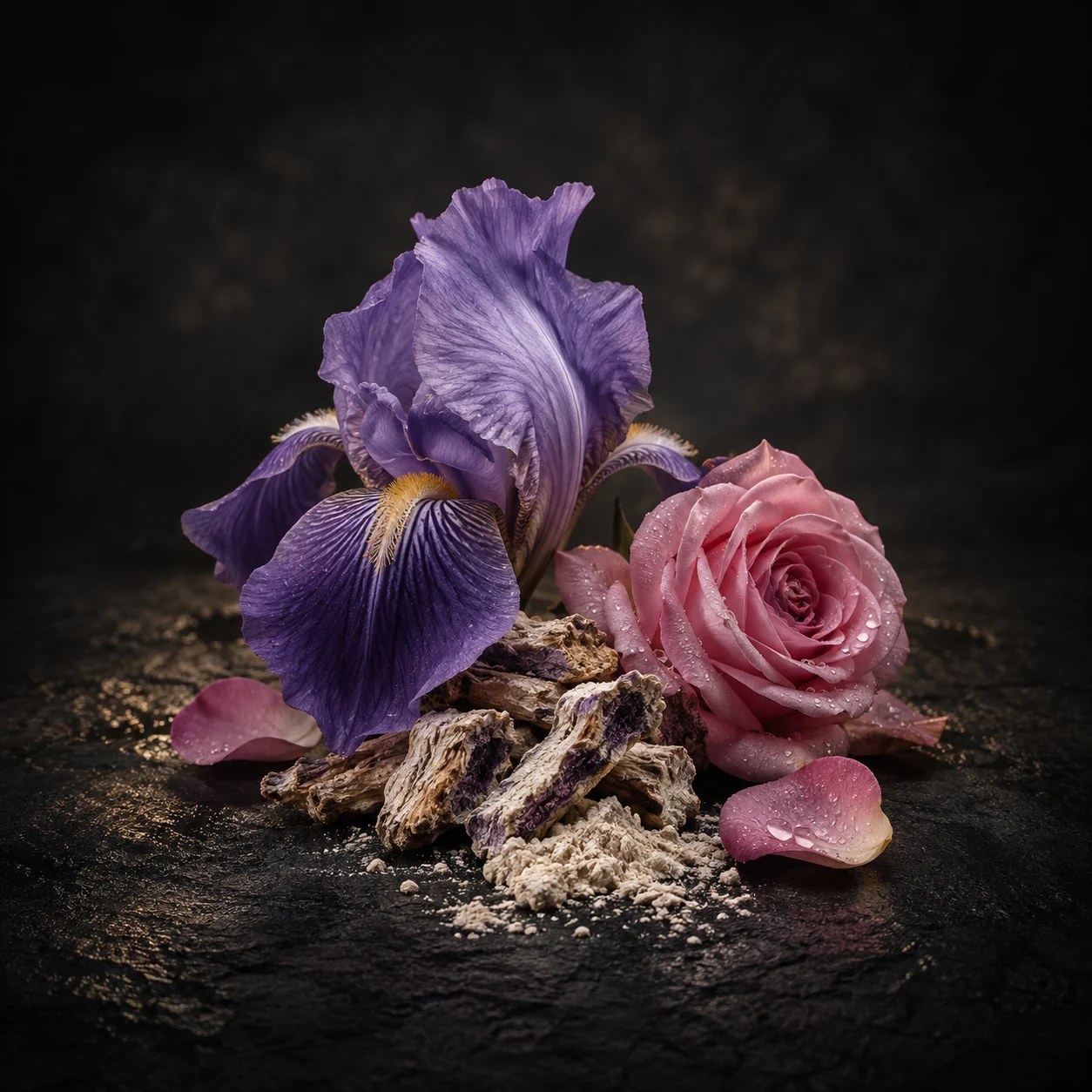 Heart fragrance notes for Haadi Moreish Musk: Powdery iris and rose water
