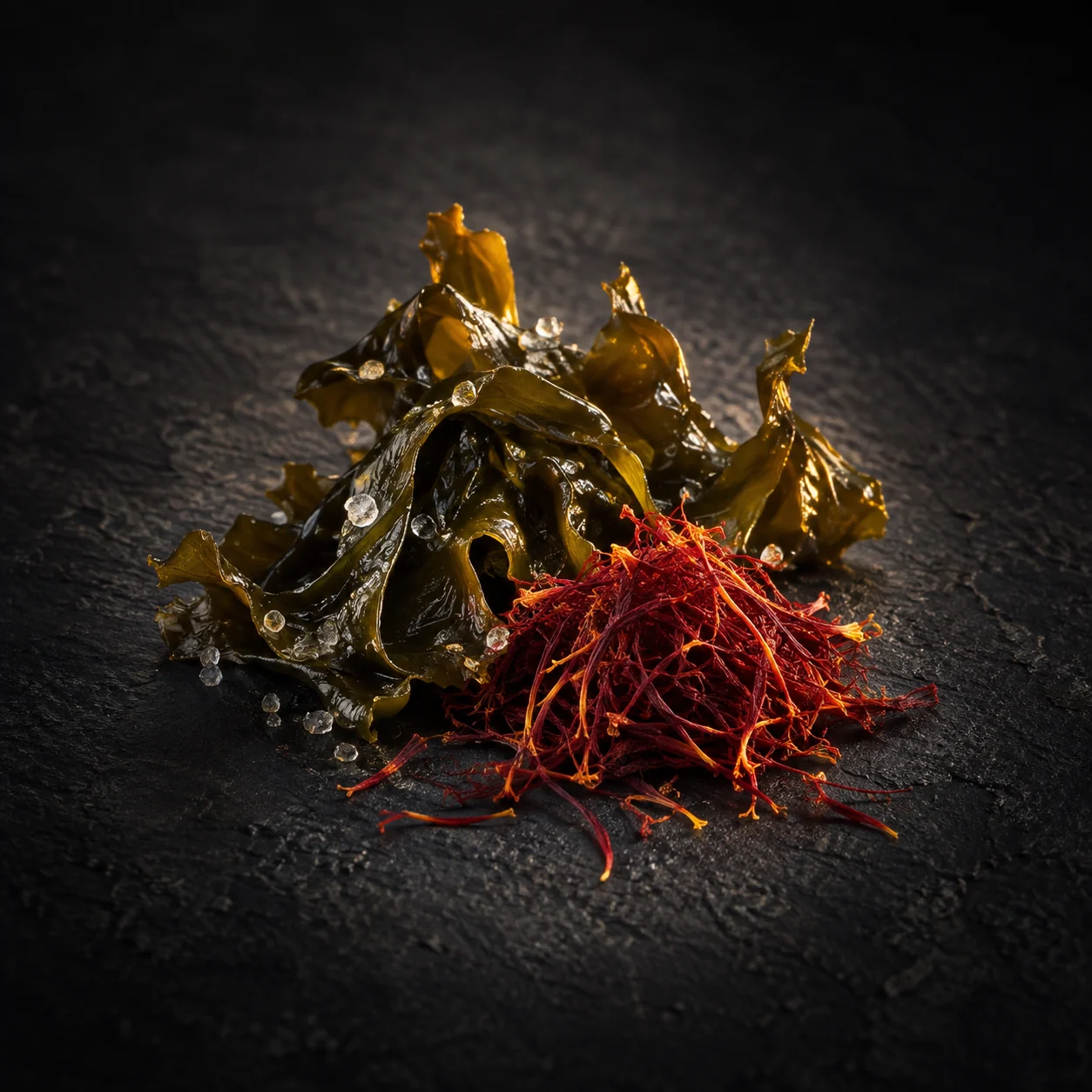 Heart fragrance notes for Haadi Offshore Paris Wood: Salty seaweed and saffron