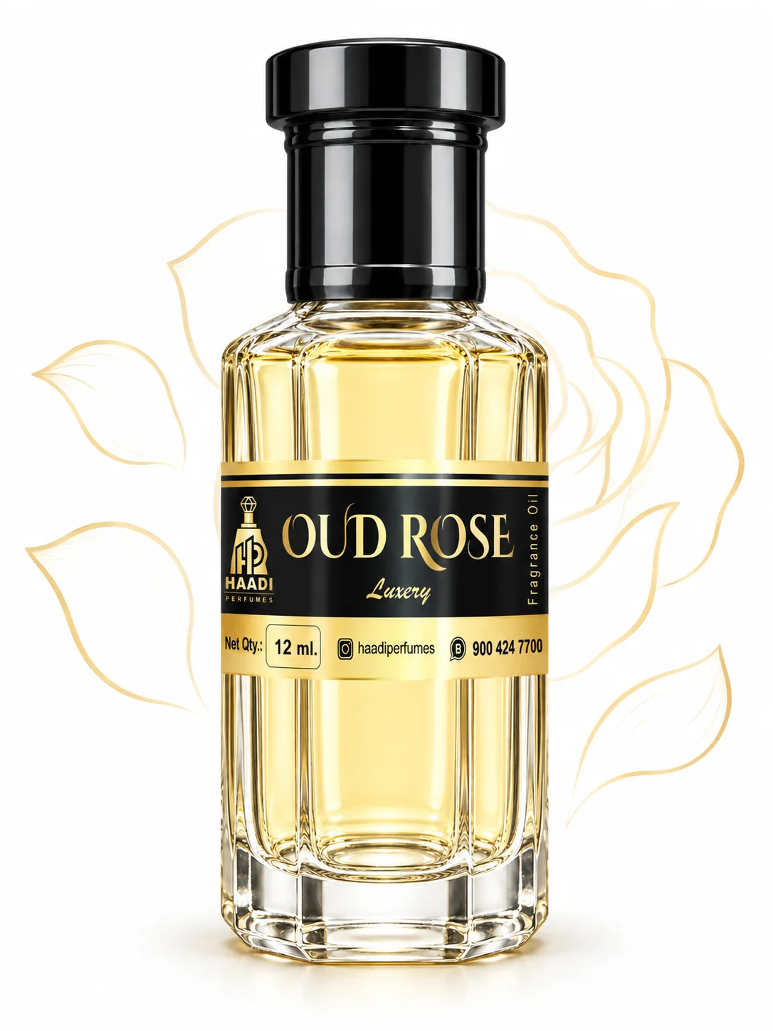 Haadi Oud Rose 12 ml attar bottle 12ml
