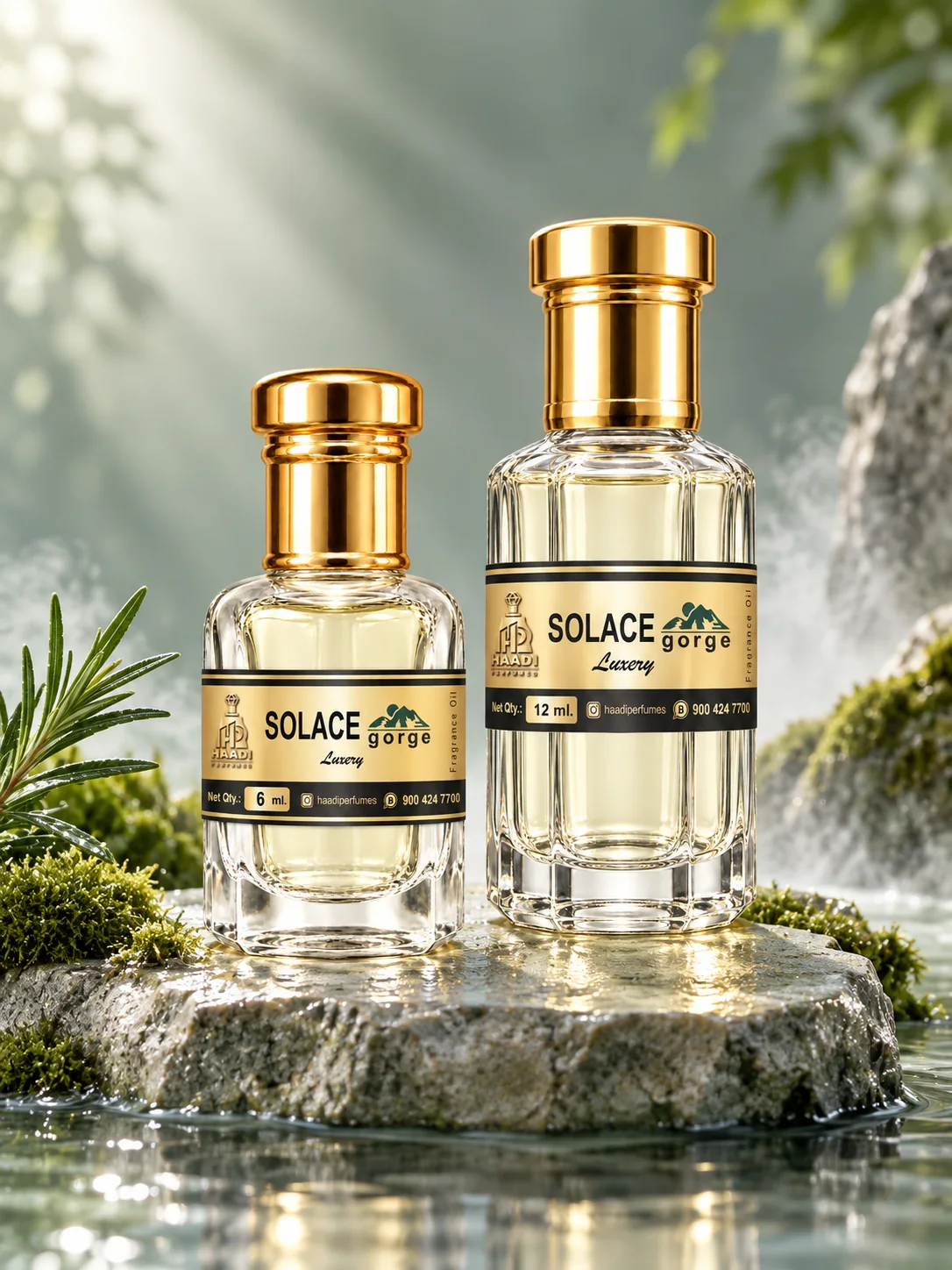 Haadi Solace Gorge 6 ml and 12 ml attar bottle set