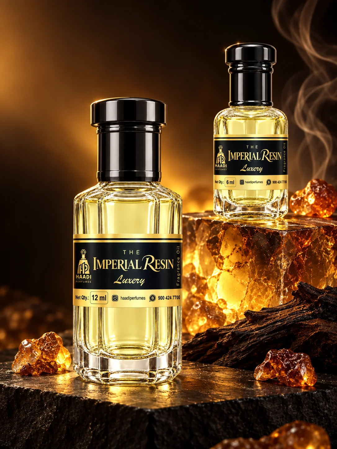 Haadi The Imperial Resin 6 ml and 12 ml attar bottle set