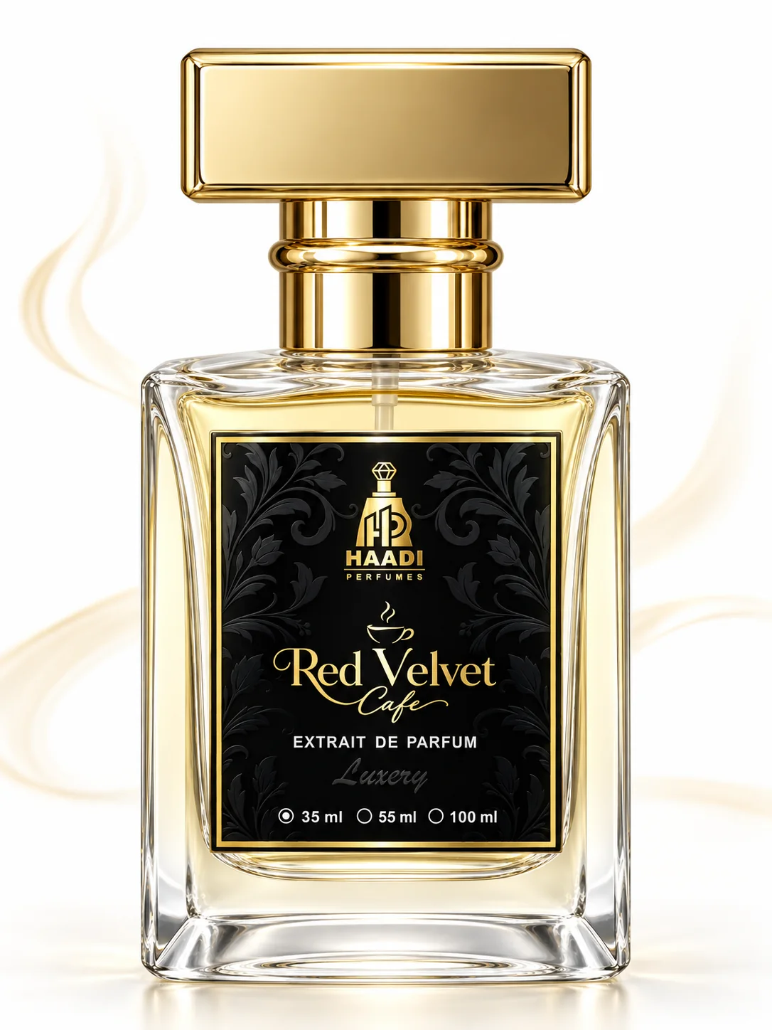 Haadi The Red Velvet Cafe 35 ml extrait de parfum bottle