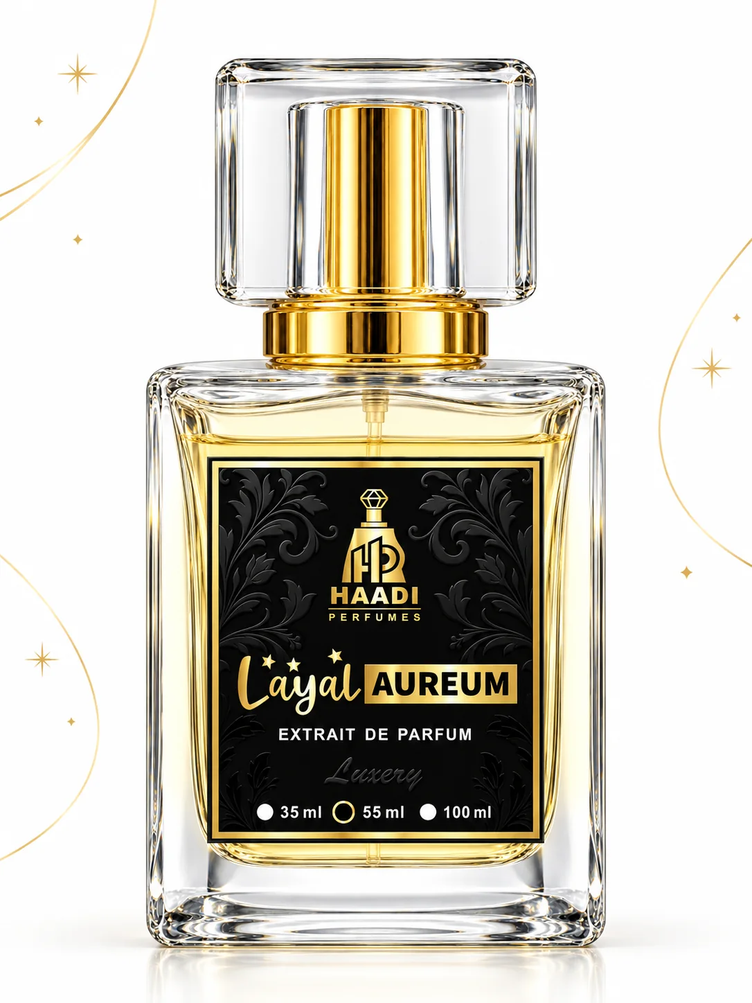 Haadi Layal Aureum 55 ml extrait de parfum bottle