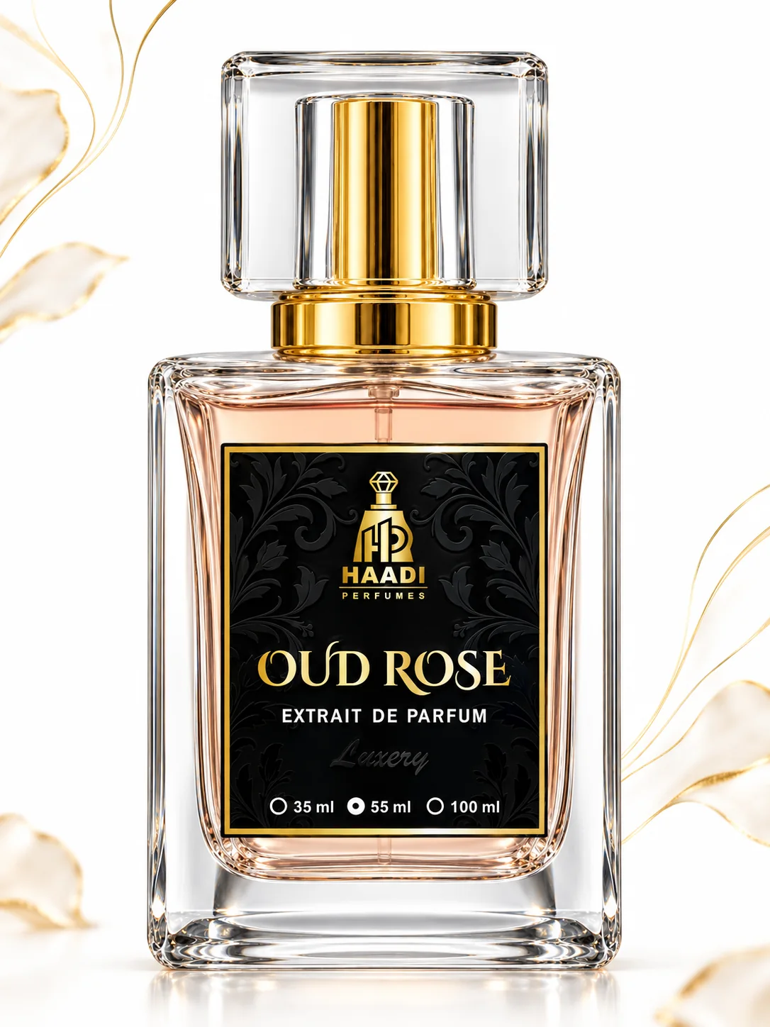 Haadi Oud Rose 55 ml extrait de parfum bottle